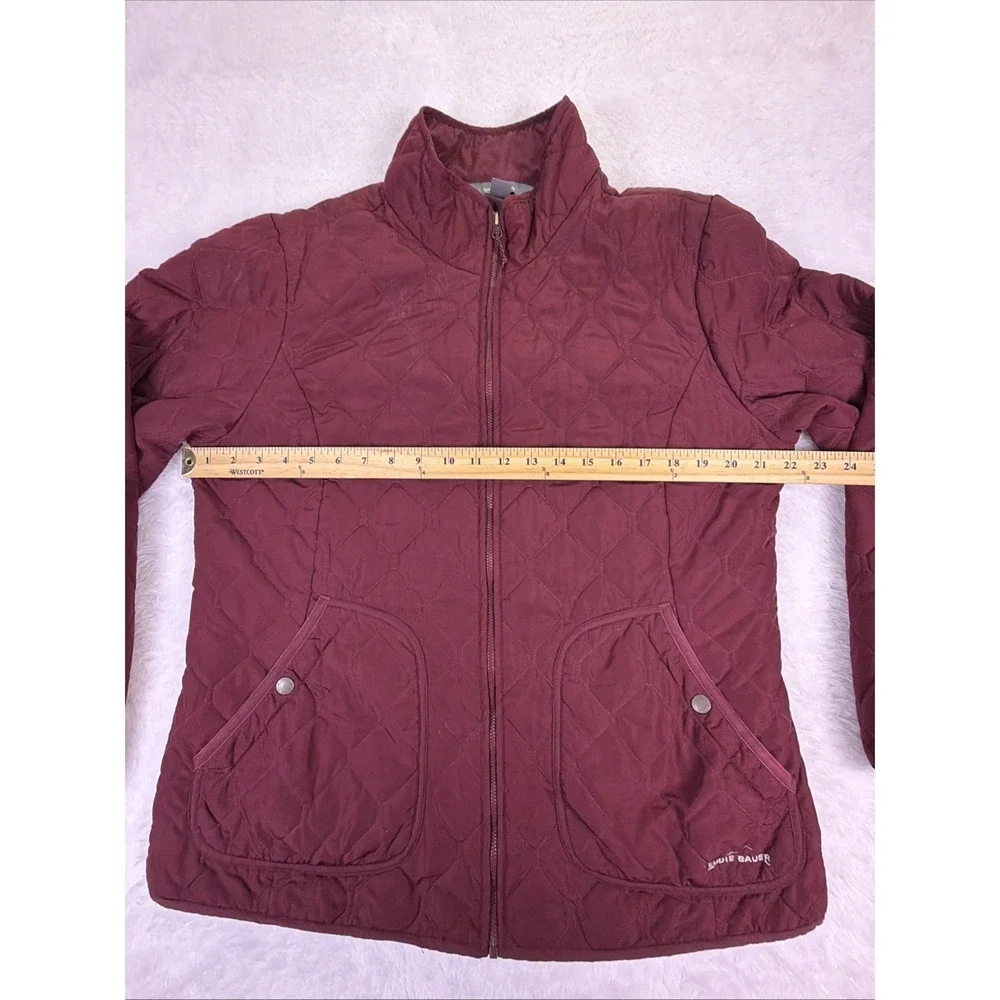 Eddie Bauer Year‎ Round Quilted Jacket Lined Women's XL Berry Outdoors Hiking
